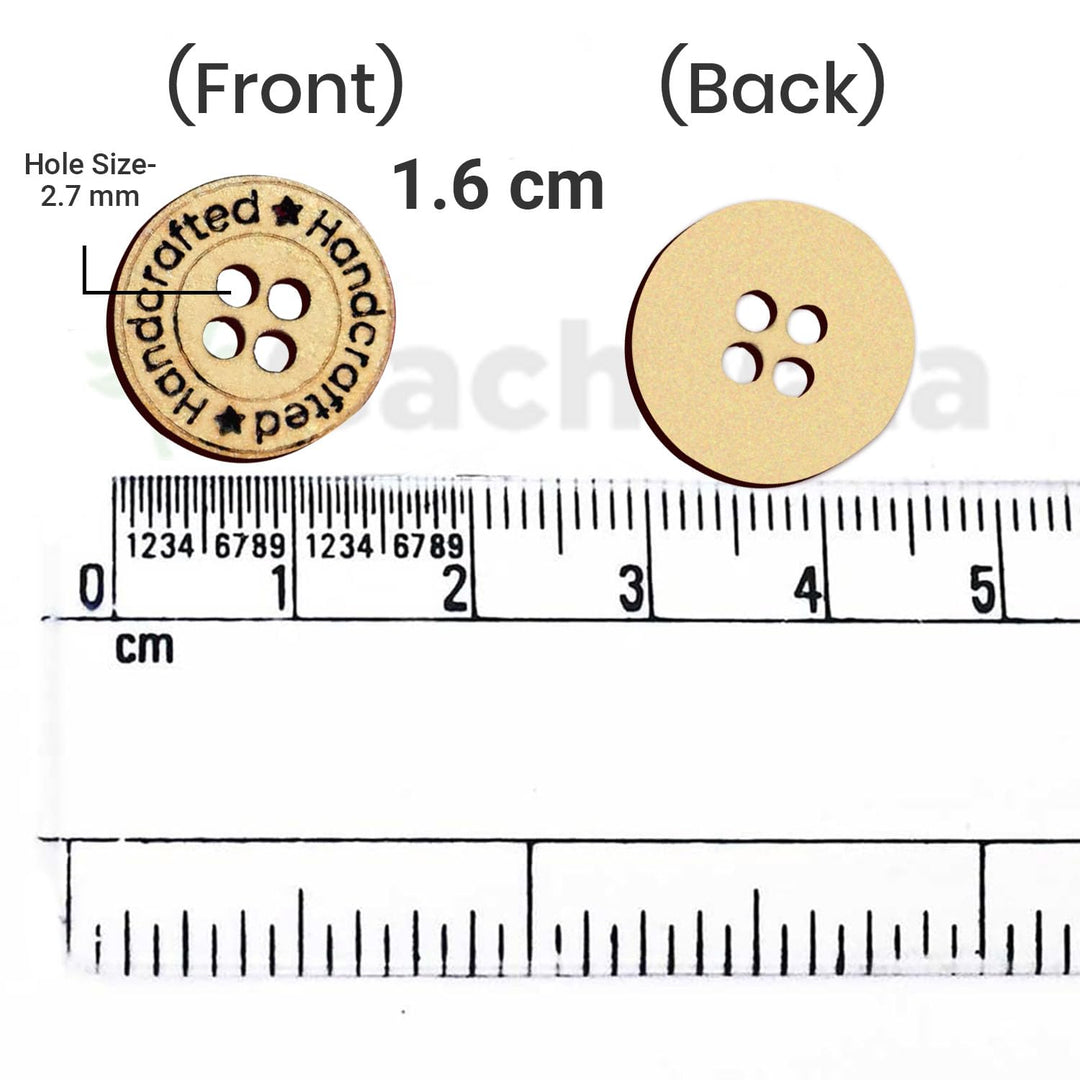 50 Pieces Wooden Buttons for Clothes | Natural Round Wooden Shirt Buttons for Men &amp; Women | Ideal for Kurtas, Kurtis, Sewing, Crafts &amp; Embroidery (Design 8)