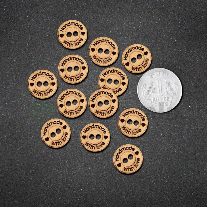 50 Pieces Wooden Buttons for Clothes | Natural Round Wooden Shirt Buttons for Men &amp; Women | Ideal for Kurtas, Kurtis, Sewing, Crafts &amp; Embroidery (Design 9)