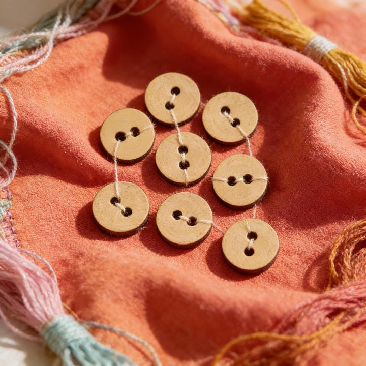 72 Pieces Natural Wooden Circle Buttons for Clothes – Circle 2-Hole Wooden Shirt Buttons for Men &amp; Women | Ideal for Kurtas, Kurtis, Sewing, Crafts, DIY &amp; Embroidery (2 Holes -10 mm)