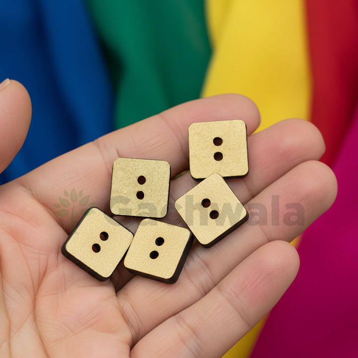 50 Pieces Natural Wooden Buttons for Clothes | Eco-Friendly Sewing Buttons for Shirts, Kurtas, Kurtis, Crafts &amp; DIY Projects (SmartSquare-2-Hole-Btn-50)