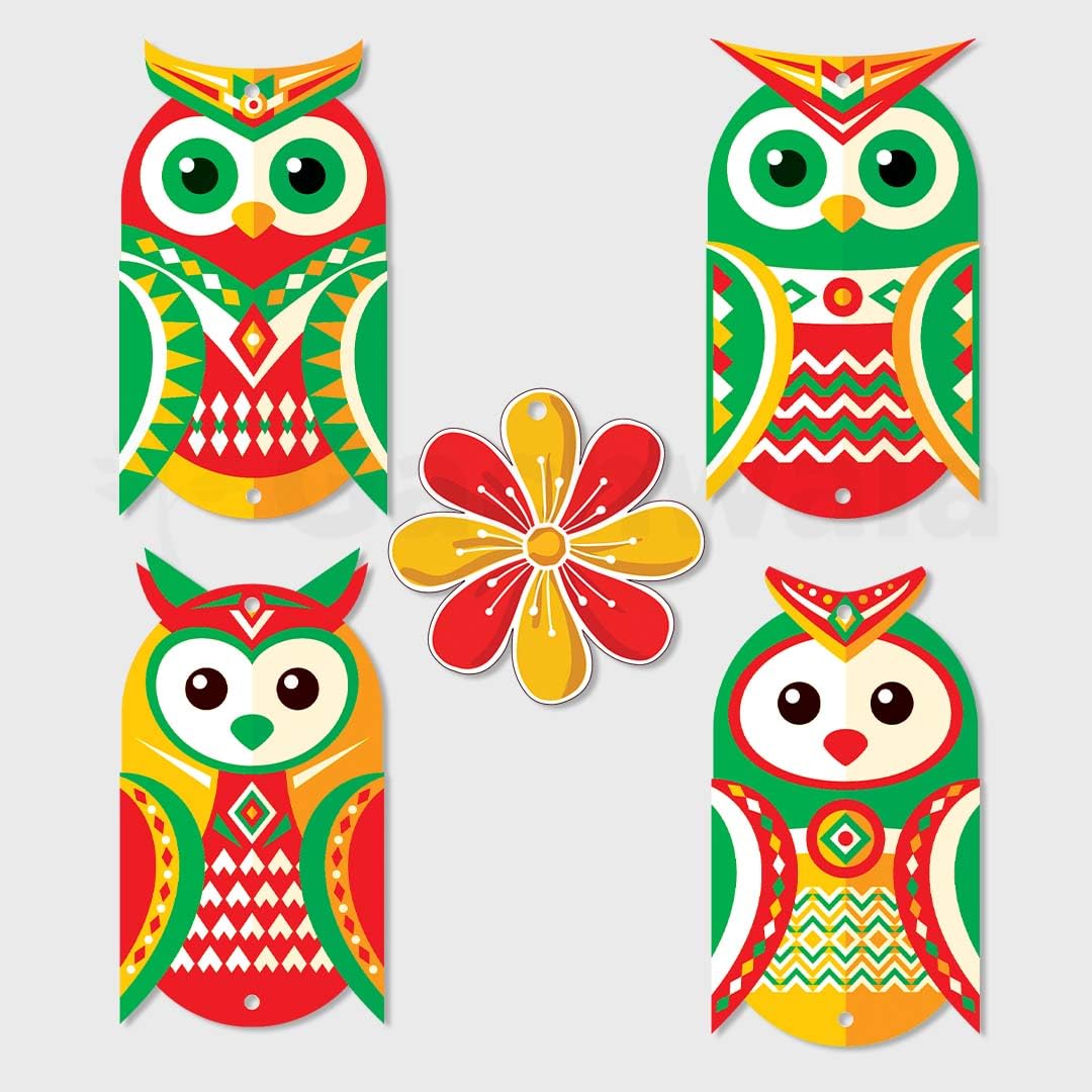 Handcrafted Wooden Owl Wall Hanging for Home &amp; Entrance | Multicolor Decorative Hanging for Living Room, Balcony, Door &amp; Festive Décor (Nazar Raksha)