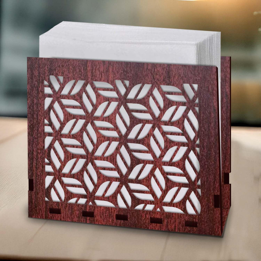 Wooden Napkin Stand for Table – Handcrafted Tissue Holder for Dining Table, Kitchen &amp; Office Use | Sleek Tabletop Tissue Organizer with Open-Slot Design for Easy Access