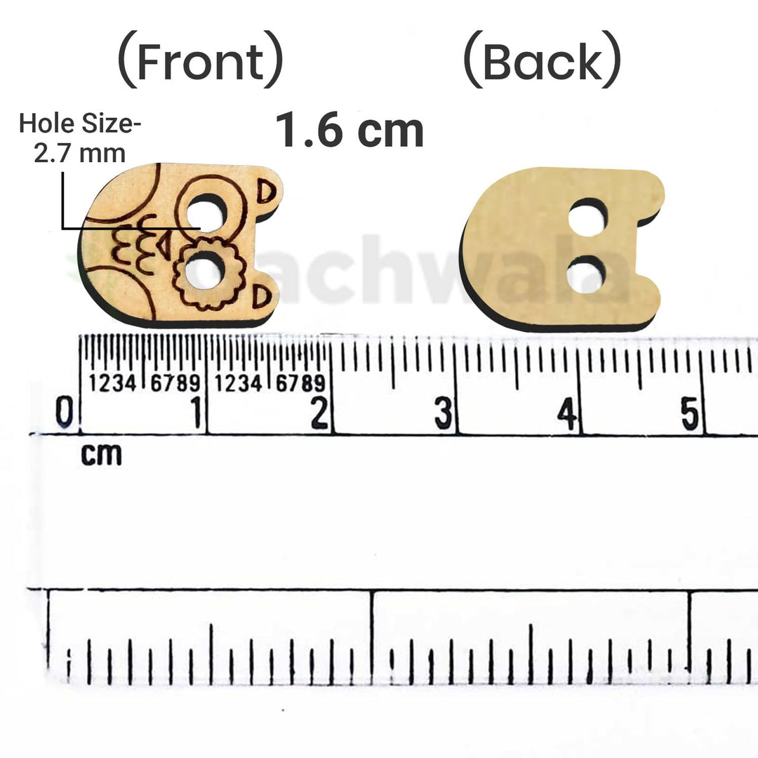 50 Pieces Wooden Buttons for Clothes | Natural Round Wooden Shirt Buttons for Men &amp; Women | Ideal for Kurtas, Kurtis, Sewing, Crafts &amp; Embroidery (Design 5 Owl)