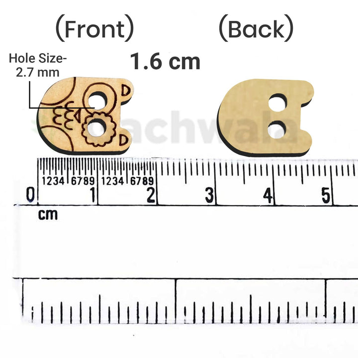 50 Pieces Wooden Buttons for Clothes | Natural Round Wooden Shirt Buttons for Men &amp; Women | Ideal for Kurtas, Kurtis, Sewing, Crafts &amp; Embroidery (Design 5 Owl)