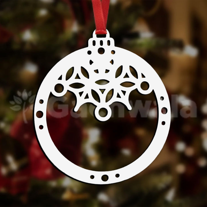 Set of 15 White Wooden Christmas Décor Pieces (Without Base) | Snowflake, Gingerbread, Bell, Candy Cane &amp; Christmas Charm Ornaments | Handcrafted Hanging &amp; Tree Decoration for Home &amp; Church (White)