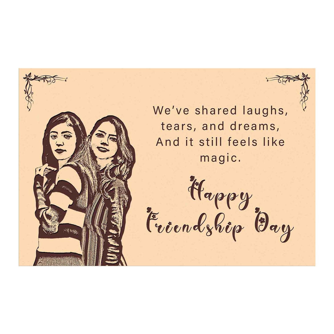 Personalized Wooden Engraved Photo Frame – Customized Wooden Frame with Engraved Photo | Unique Gift for Best Friend | Memorable Customized Photo Frame for Special Occasions