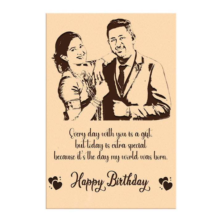 Personalized Wooden Photo Frame for Couple – Engraved Birthday Gift for Husband or Wife | Custom Photo Frame with Name, Message &amp; Picture | Romantic Wooden Frame for Couples