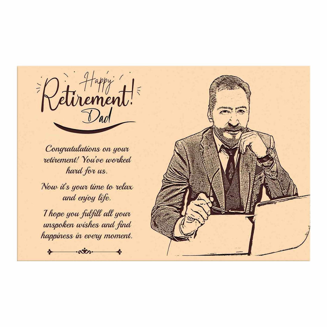 Personalized Wooden Photo Frame | Engraved Retirement Keepsake | Custom Name Picture Frame | Farewell Gift for Boss, Father, Mother, Teacher | Sentimental Appreciation Gift | Office Décor