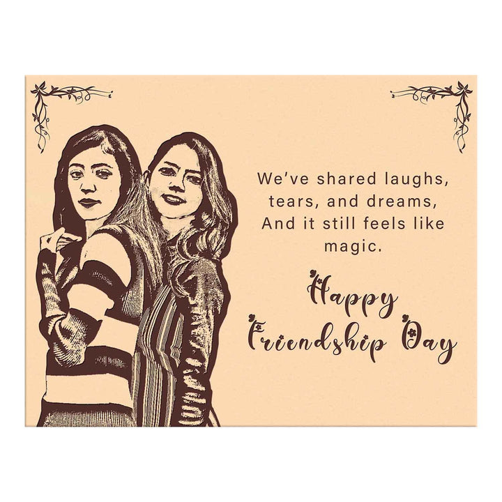 Personalized Wooden Engraved Photo Frame – Customized Wooden Frame with Engraved Photo | Unique Gift for Best Friend | Memorable Customized Photo Frame for Special Occasions