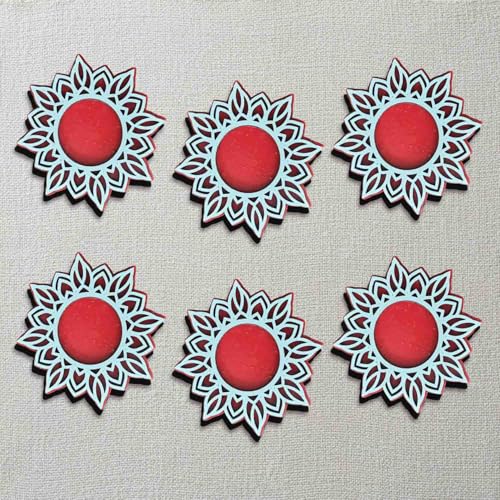 Wooden Floral Tea Light Candle Holders &amp; Diya Stands | Decorative Candle Holders for Diwali, Christmas &amp; Festive Home Decor