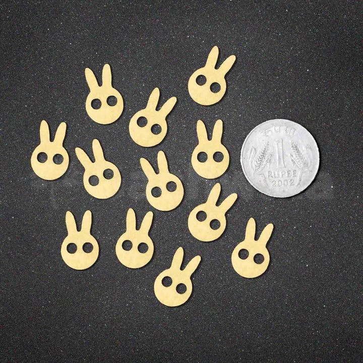 50 Pieces Wooden Buttons for Clothes | Natural Round Wooden Shirt Buttons for Men &amp; Women | Ideal for Kurtas, Kurtis, Sewing, Crafts &amp; Embroidery (Design 12 -Rabbit))