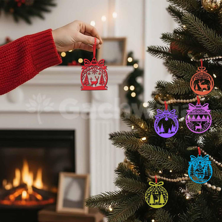 30 Pcs Wooden Christmas Hanging – Santa, Reindeer, Tree &amp; Snowflake Cutouts for Christmas Tree, Door &amp; Home Décor &amp; Gift Items – Xmas Decoration Items &amp; Craft Hangings for Home &amp; Office (Raw)