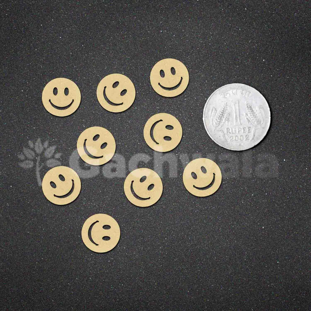 50 Pieces Wooden Buttons for Clothes | Natural Round Wooden Shirt Buttons for Men &amp; Women | Ideal for Kurtas, Kurtis, Sewing, Crafts &amp; Embroidery (Smiley 1)