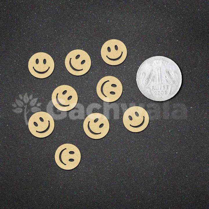 50 Pieces Wooden Buttons for Clothes | Natural Round Wooden Shirt Buttons for Men &amp; Women | Ideal for Kurtas, Kurtis, Sewing, Crafts &amp; Embroidery (Smiley 1)