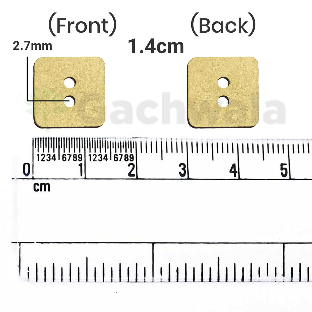 50 Pieces Natural Wooden Buttons for Clothes | Eco-Friendly Sewing Buttons for Shirts, Kurtas, Kurtis, Crafts &amp; DIY Projects (SmartSquare-2-Hole-Btn-50)