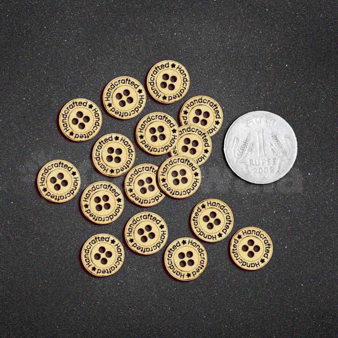 50 Pieces Wooden Buttons for Clothes | Natural Round Wooden Shirt Buttons for Men &amp; Women | Ideal for Kurtas, Kurtis, Sewing, Crafts &amp; Embroidery (Design 8)