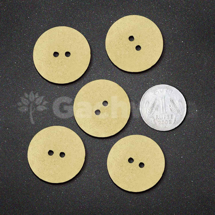 Gachwala 32 Pieces Round Wooden Buttons for Sewing | Natural Design Wooden Buttons | Stitchable Buttons for Kurtas, Craft, Embroidery &amp; DIY Projects (SimpleCircle-2-Hole-Btn-32)