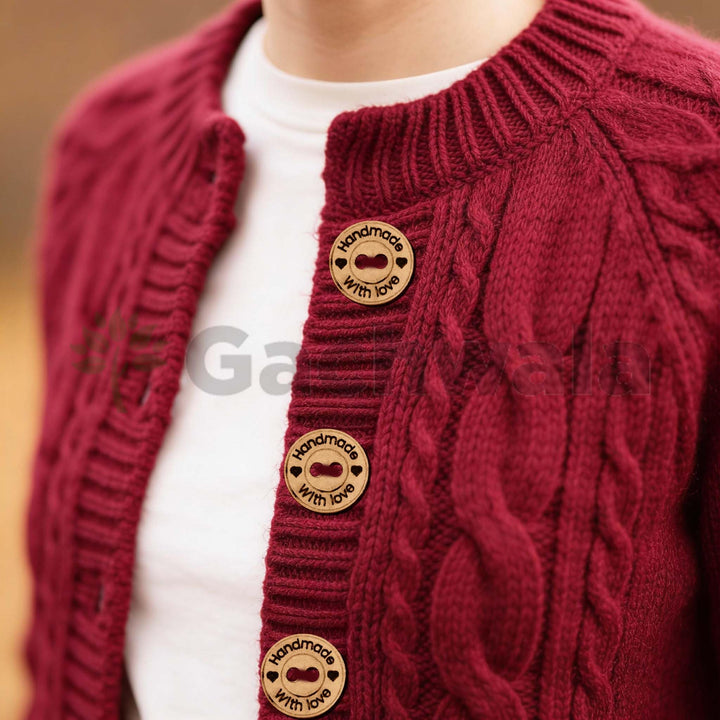 50 Pieces Wooden Buttons for Clothes | Natural Round Wooden Shirt Buttons for Men &amp; Women | Ideal for Kurtas, Kurtis, Sewing, Crafts &amp; Embroidery (Design 9)