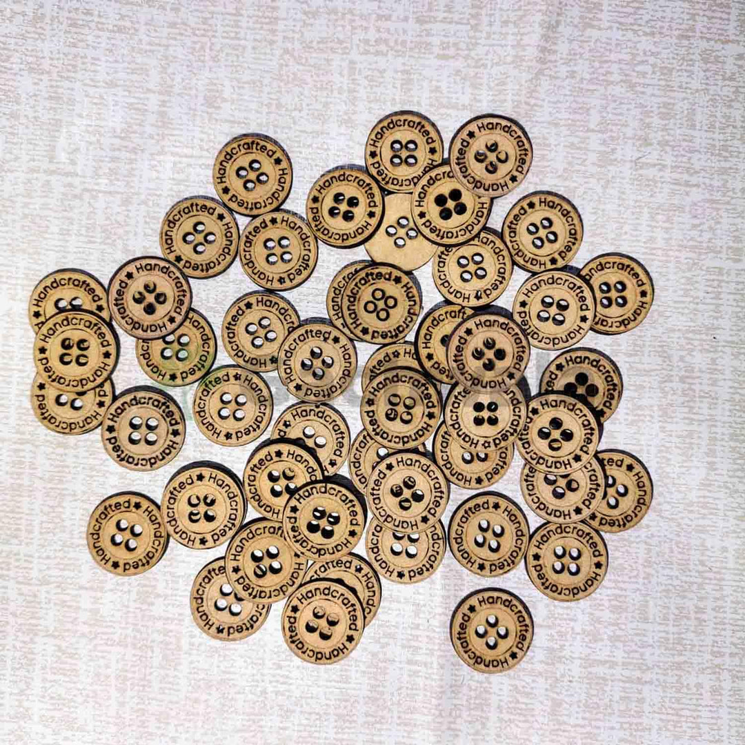 50 Pieces Wooden Buttons for Clothes | Natural Round Wooden Shirt Buttons for Men &amp; Women | Ideal for Kurtas, Kurtis, Sewing, Crafts &amp; Embroidery (Design 8)