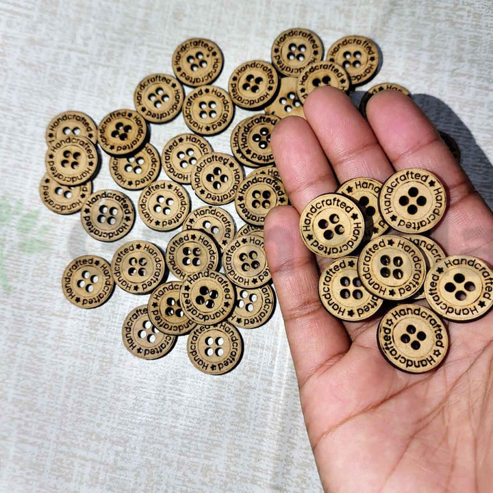 50 Pieces Wooden Buttons for Clothes | Natural Round Wooden Shirt Buttons for Men &amp; Women | Ideal for Kurtas, Kurtis, Sewing, Crafts &amp; Embroidery (Design 8)