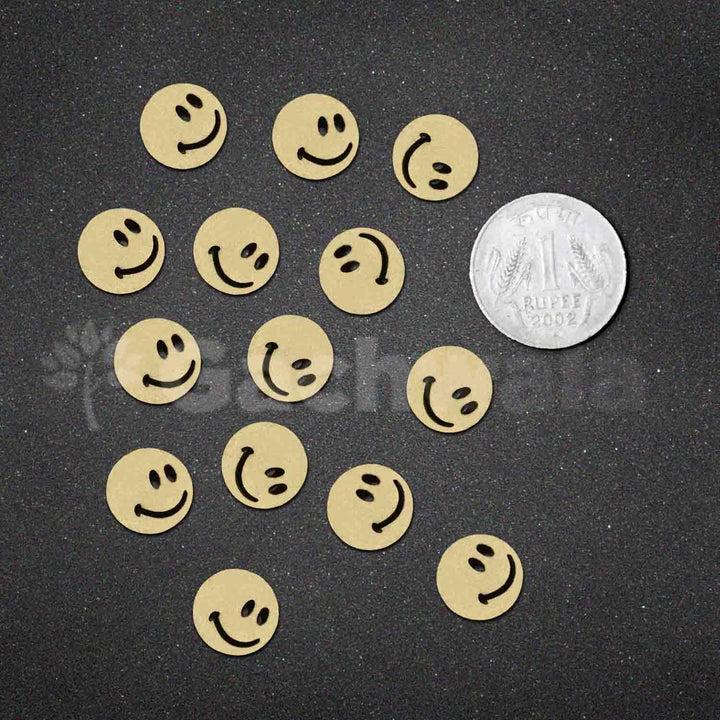 50 Pieces Wooden Buttons for Clothes | Natural Round Wooden Shirt Buttons for Men &amp; Women | Ideal for Kurtas, Kurtis, Sewing, Crafts &amp; Embroidery (Smiley 2)