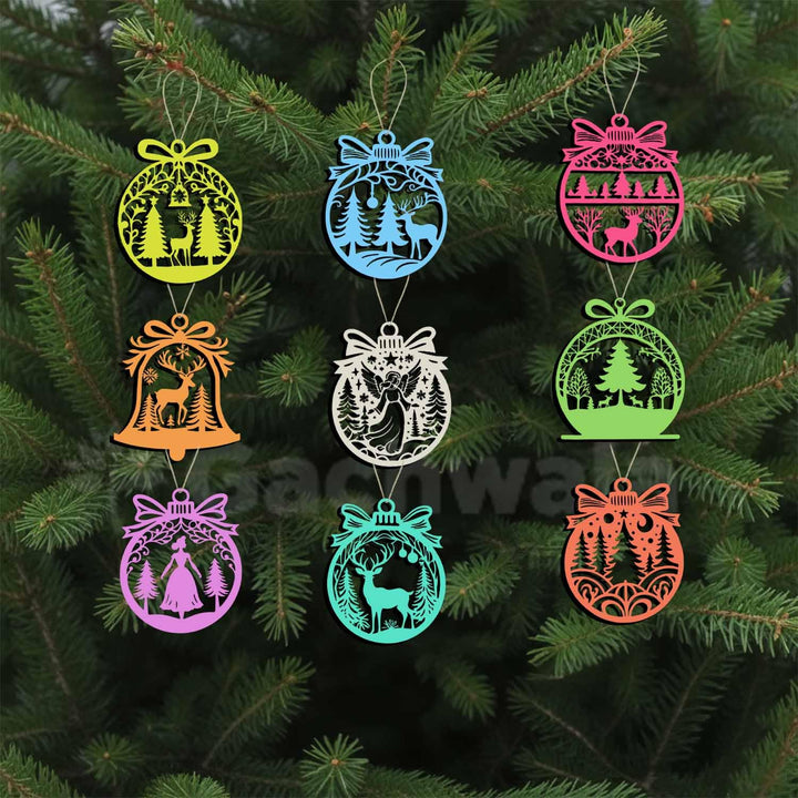 30 Pcs Wooden Christmas Hanging – Santa, Reindeer, Tree &amp; Snowflake Cutouts for Christmas Tree, Door &amp; Home Décor &amp; Gift Items – Xmas Decoration Items &amp; Craft Hangings for Home &amp; Office (Raw)