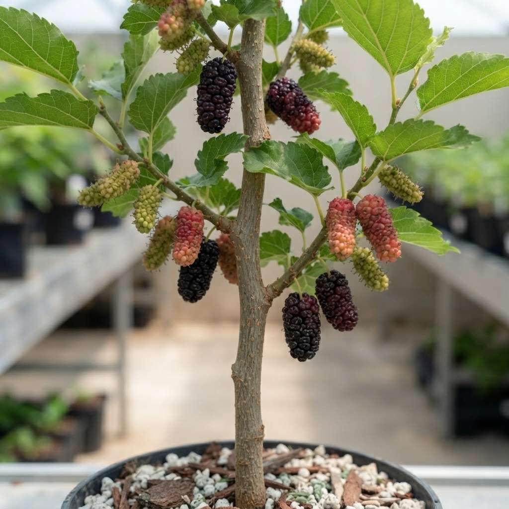 Mulberry Fruit Plant (Morus alba), Mulberry Plant Live, Shahtut Plant, Live Fruit Plants, Fruits Plants, Live Plants, 1 Live Plant with Pot