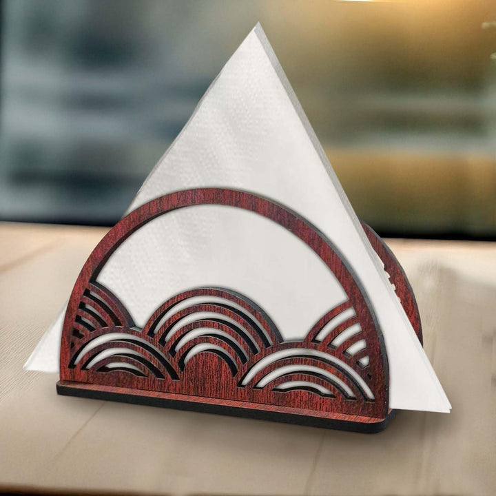 Wooden Napkin Holder – Compact Tissue Holder for Dining Table, Kitchen &amp; Office | Natural Wood Tissue Stand Organizer (2.7 x 5 x 2.3 Inch Approx)