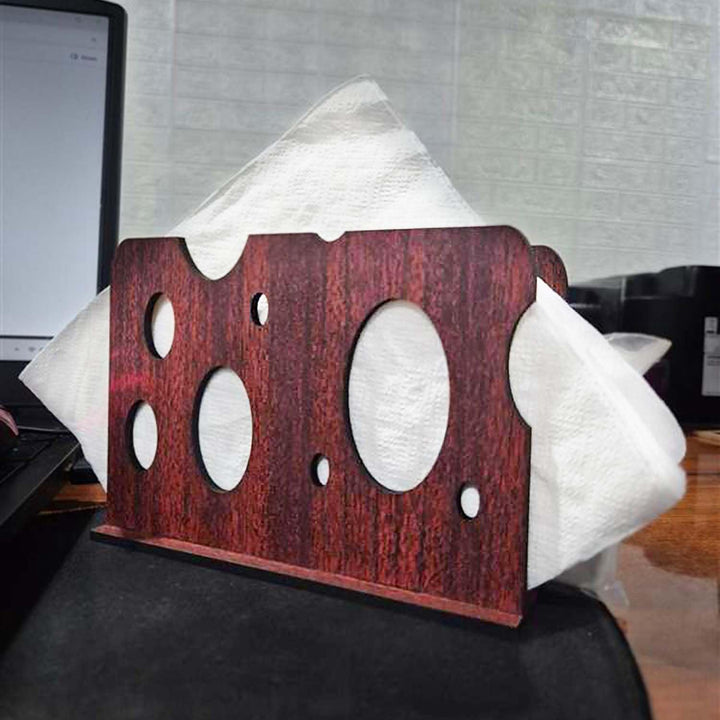 Compact Wooden Tissue Holder – Handcrafted Napkin Organizer for Dining Table &amp; Kitchen (Approx. 5.5 x 3.8 x 2 Inches) – Elegant Natural Wood Tissue Paper Stand