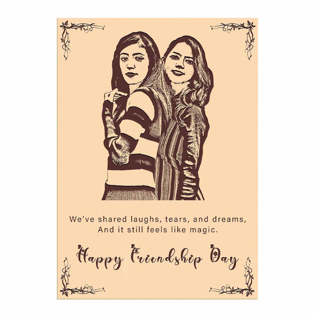 Personalized Wooden Engraved Photo Frame – Customized Wooden Frame with Engraved Photo | Unique Gift for Best Friend | Memorable Customized Photo Frame for Special Occasions