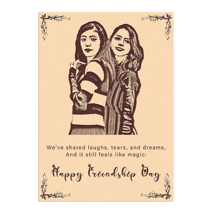 Personalized Wooden Engraved Photo Frame – Customized Wooden Frame with Engraved Photo | Unique Gift for Best Friend | Memorable Customized Photo Frame for Special Occasions