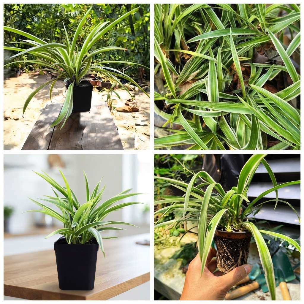 Spider Plant - Normal (Chlorophytum comosum) | Houseplant | Decorative Indoor Plant | Air Purification Plant | 1 Healthy live with pot
