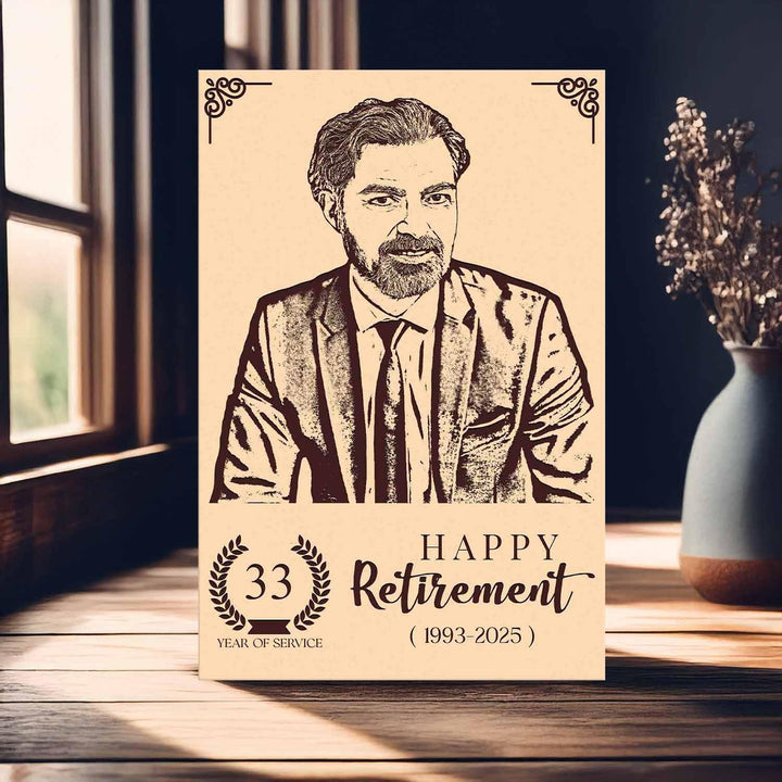 Personalized Wooden Photo Frame | Custom Engraved Memory Frame | Retirement Keepsake Gift for Boss, Teacher | Farewell Present