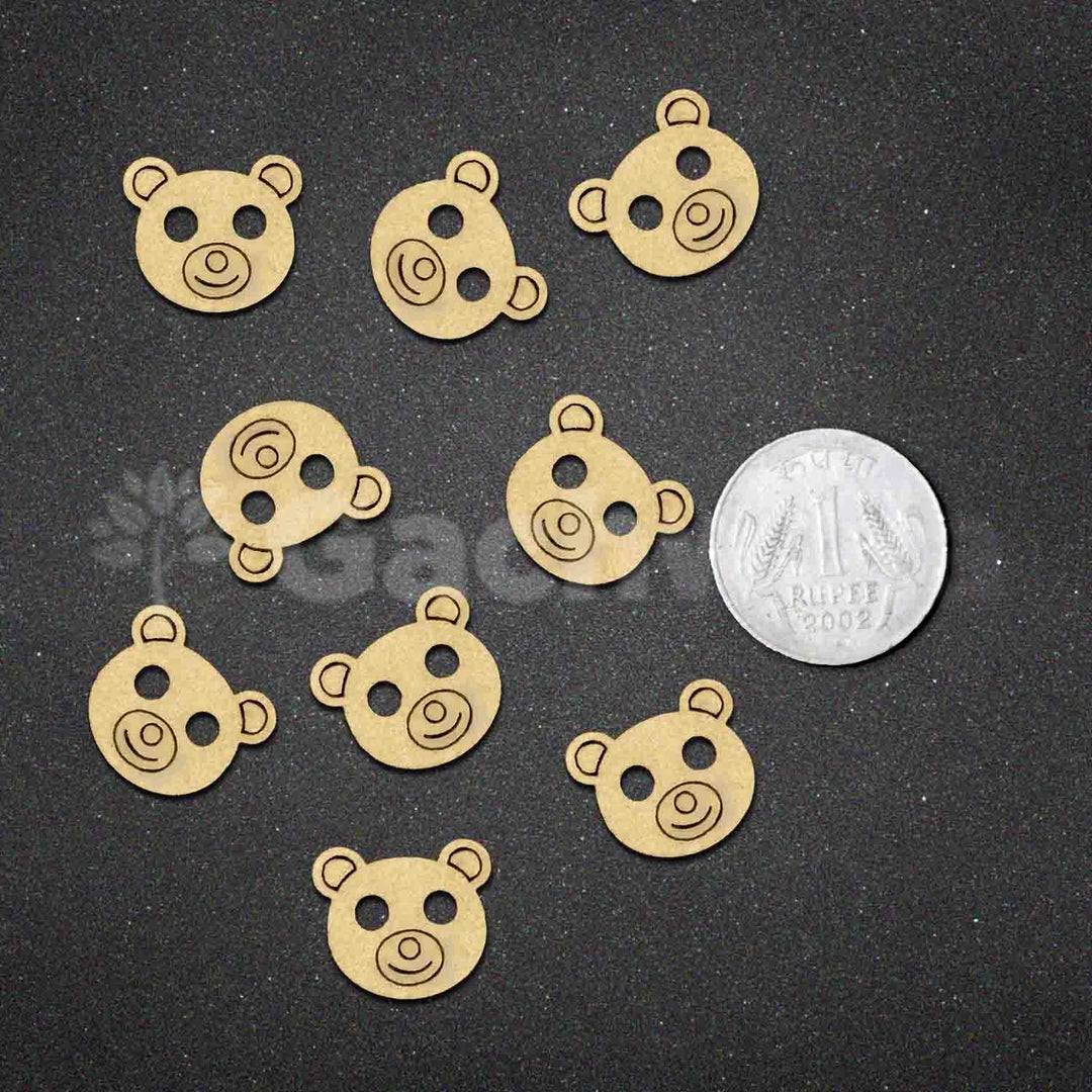 50 Pieces Wooden Buttons for Clothes | Natural Round Wooden Shirt Buttons for Men &amp; Women | Ideal for Kurtas, Kurtis, Sewing, Crafts &amp; Embroidery (Teddy Bear)