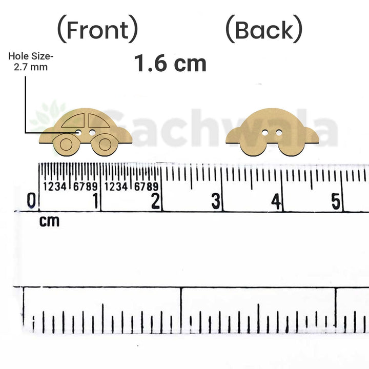 50 Pieces Natural Wooden Buttons for Clothes | Eco-Friendly Sewing Buttons for Shirts, Kurtas, Kurtis, Crafts &amp; DIY Projects (Car-2-Hole-Btn-50)