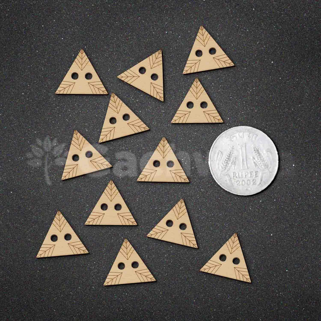 50 Pieces Natural Wooden Buttons for Clothes | Eco-Friendly Sewing Buttons for Shirts, Kurtas, Kurtis, Crafts &amp; DIY Projects (GeoLeaf-2-Hole-Btn-50)