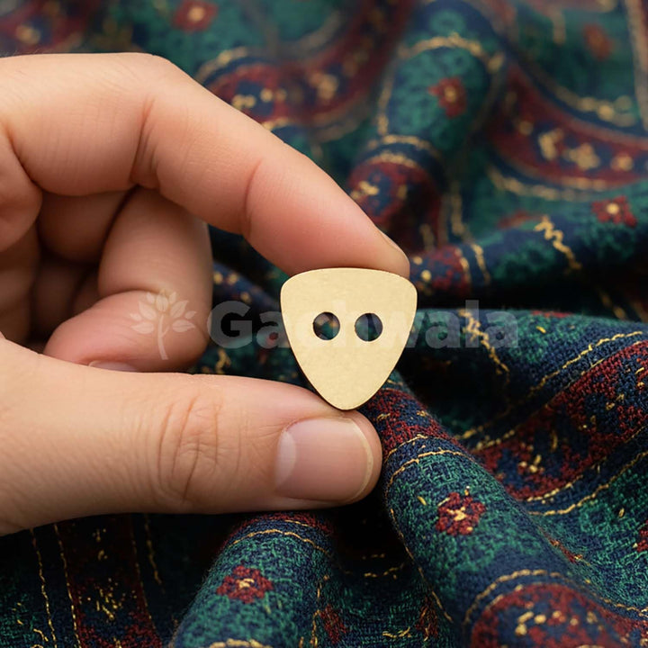 50 Pieces Natural Wooden Buttons for Clothes | Eco-Friendly Sewing Buttons for Shirts, Kurtas, Kurtis, Crafts &amp; DIY Projects (SmartTriangle-2-Hole-Btn-50)