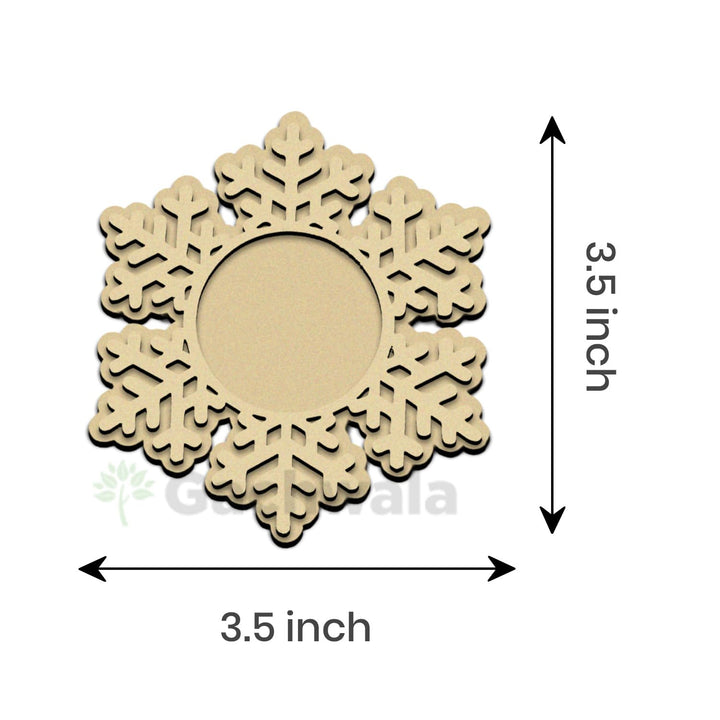 Snow Flex Raw Wooden Candle Holder | Snowflake Tealight Candle Holder | DIY Craft Tea Light Holder for Home Décor, Diwali, Christmas, Art Projects &amp; Festive Decoration