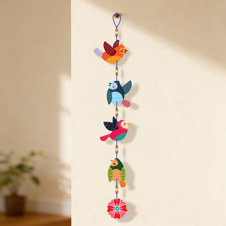 Handcrafted Colorful Bird Wall Hanging for Living Room &amp; Entrance | Wooden Hanging Decoration for Home, Balcony &amp; Diwali Décor | Decorative Wall Decor Gift Item (Design 4)