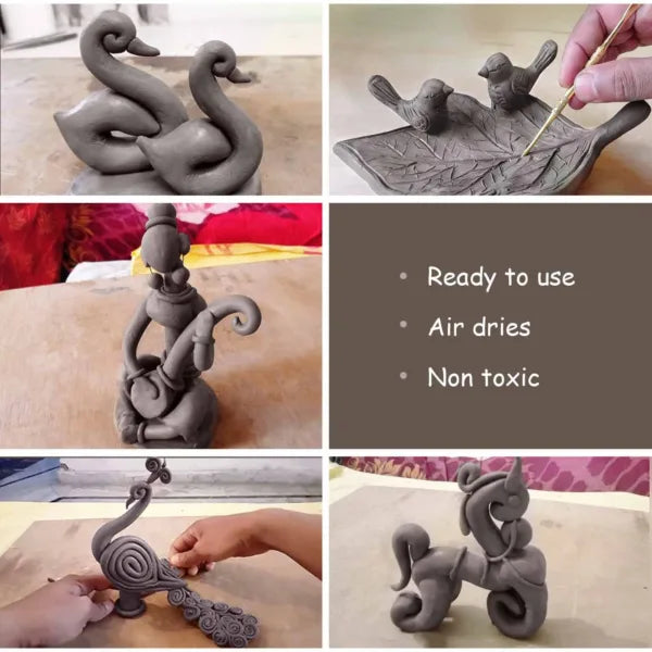 Premium Terracotta Clay for Modeling and Art &amp; Craft Projects - Shadu mati - Air Dry Wet Clay for Children &amp; Professional Artists - Ready to Use Natural Eco Friendly Filtered Molding Clay