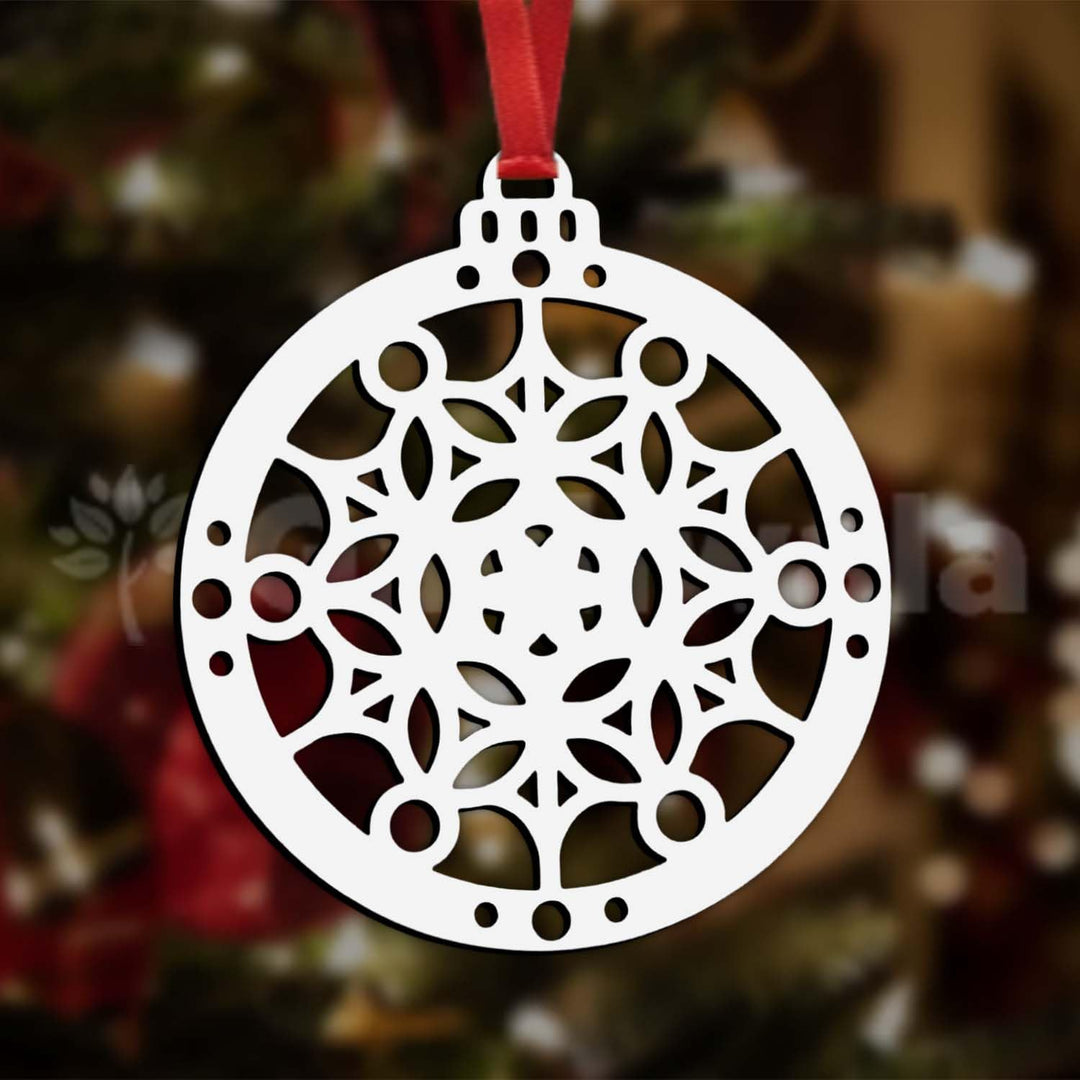 Set of 15 White Wooden Christmas Décor Pieces (Without Base) | Snowflake, Gingerbread, Bell, Candy Cane &amp; Christmas Charm Ornaments | Handcrafted Hanging &amp; Tree Decoration for Home &amp; Church (White)