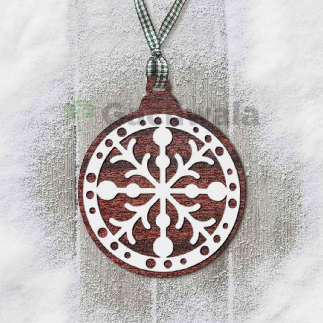 Set of 15 Premium Wooden Christmas Hanging Ornaments – Set of Decorative Xmas Tree Baubles with Laser Cut Designs | Reusable Festive Hanging Décor for Home, Office, Party (White)