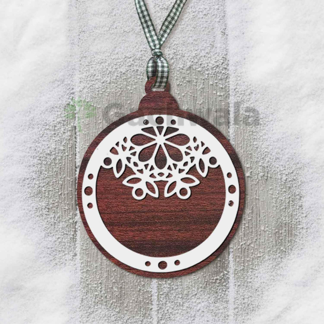 Set of 15 Premium Wooden Christmas Hanging Ornaments – Set of Decorative Xmas Tree Baubles with Laser Cut Designs | Reusable Festive Hanging Décor for Home, Office, Party (White)