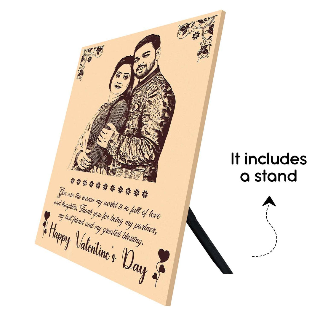 Romantic Custom Engraved Wooden Photo Frame for Couple – Personalized Birthday Gift for Girlfriend, Boyfriend or Anniversary | Wooden Frame with Photo &amp; Names