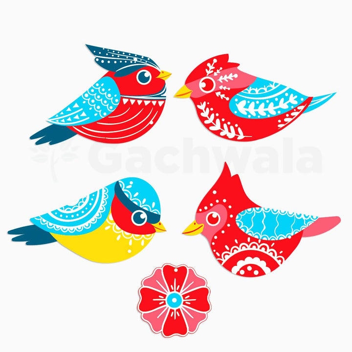 Handcrafted Colorful Bird Wall Hanging for Living Room &amp; Entrance | Wooden Hanging Decoration for Home, Balcony &amp; Diwali Décor | Decorative Wall Decor Gift Item (Design 2)
