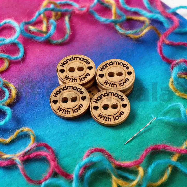 50 Pieces Wooden Buttons for Clothes | Natural Round Wooden Shirt Buttons for Men &amp; Women | Ideal for Kurtas, Kurtis, Sewing, Crafts &amp; Embroidery (Design 9)
