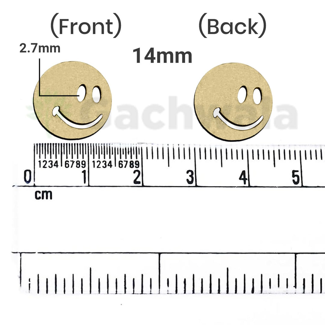 50 Pieces Wooden Buttons for Clothes | Natural Round Wooden Shirt Buttons for Men &amp; Women | Ideal for Kurtas, Kurtis, Sewing, Crafts &amp; Embroidery (Smiley 2)