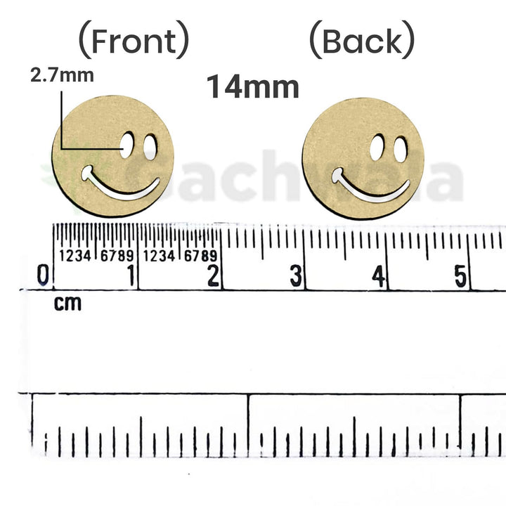 50 Pieces Wooden Buttons for Clothes | Natural Round Wooden Shirt Buttons for Men &amp; Women | Ideal for Kurtas, Kurtis, Sewing, Crafts &amp; Embroidery (Smiley 2)