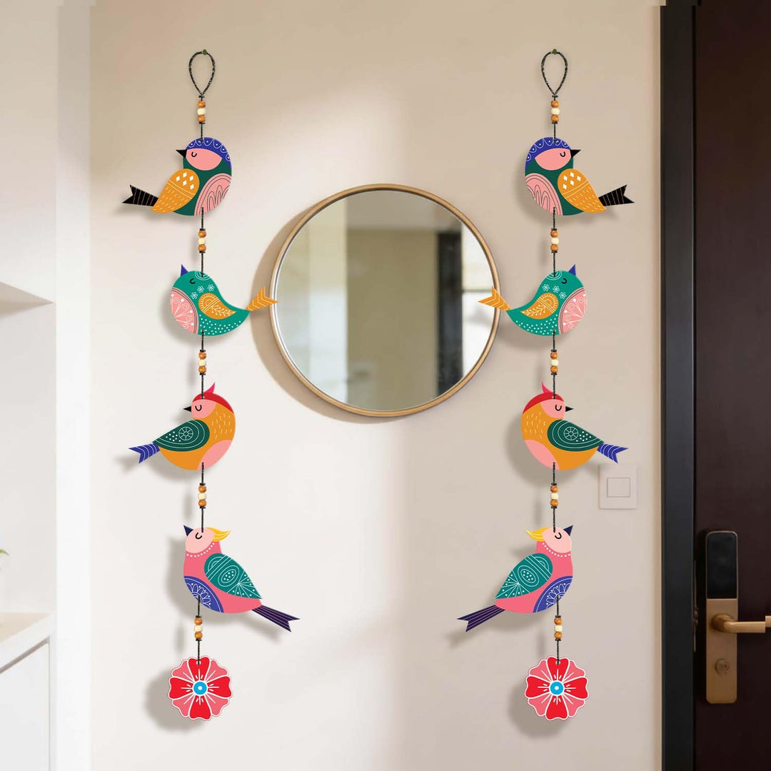 Handcrafted Colorful Bird Wall Hanging for Living Room &amp; Entrance | Wooden Hanging Decoration for Home, Balcony &amp; Diwali Décor | Decorative Wall Decor Gift Item (Design 5)