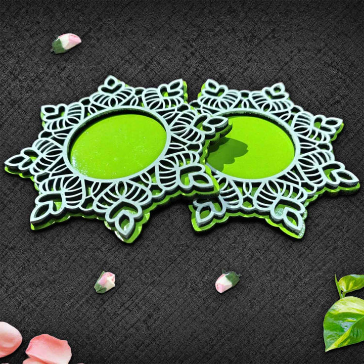 Wooden Floral Tea Light Candle Holders &amp; Diya Stands | Decorative Candle Holders for Diwali, Christmas &amp; Festive Home Decor